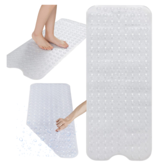 MATA ANTYPOŚLIZGOWA ŁAZIENKOWA TRANSPARENTNA WANNA PRYSZNIC DUŻA PRZYSSAWKI