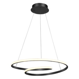 Lampa wisząca LED RING czarna pętla żyrandol