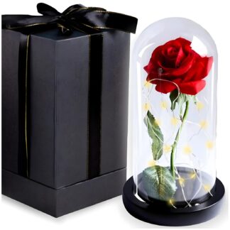 Wieczna róża w szkle świecąca led