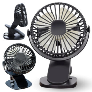 Mini Ventilátor s Klipem USB Černý - Chlazení Kdekoliv