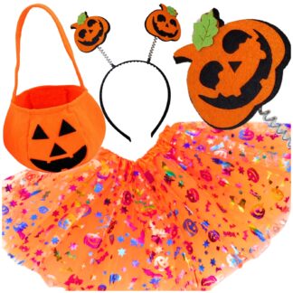 Halloweenský kostým dýně pro dívky 3v1