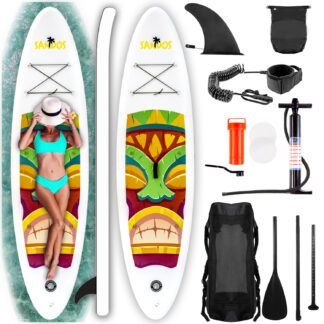 Nafukovací Paddleboard SUP prkno GreenTotem 305 cm - pádlo, pumpa, batoh, kompletní sada pro plavání a vodní sporty