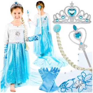 Elsa kostým maškarní karneval princezna šaty dívka ples