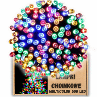 Vánoční světla, vánoční stromeček, 500 LED, vícebarevné, multicolor