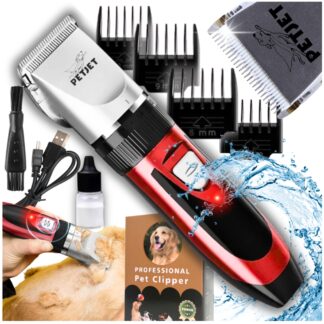 Trimmer pro stříhání psů a koček, grooming sada, holicí strojek, 4 nástavce