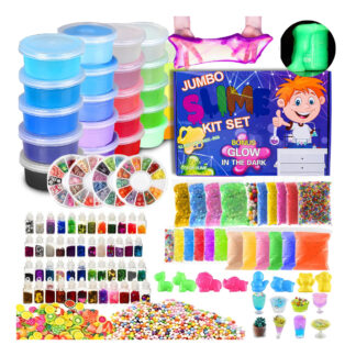 Sada na výrobu slizu, jumbo box, hmota, třpytky, doplňky, formy, gel
