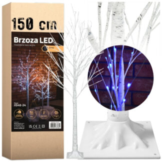 Modrý Vánoční LED Březový Stromek s Energeticky Úspornými Světly - 150 cm