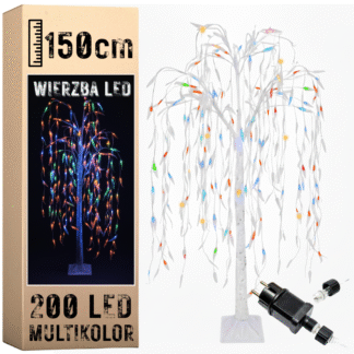 200 LED Svítící Vrba Vánoční Stromek 150 cm - Energeticky Úsporná Dekorace