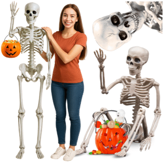 Skelet kostlivce 165 cm lebka mrtvola Halloween pohyblivá dekorace vysoká
