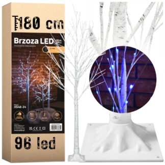 LED Vánoční Březový Strom 180cm - Energeticky Úsporná Dekorace 96LED IP44