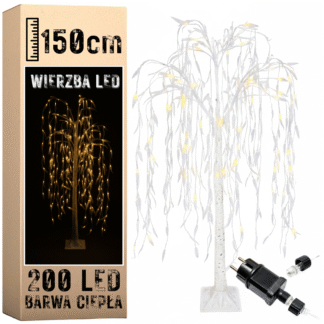 Vánoční LED Svítící Vrba - 150cm, Teplá Bílá