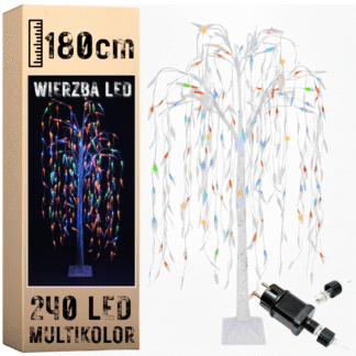 Svítící LED Vrba 180 cm - Vánoční Dekorace s Barevným Osvětlením