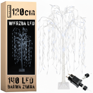 Osvětlený Vánoční Stromek LED Bříza 140 Svítek - Studená Bílá, 120 cm