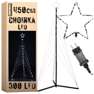 Vánoční stromek 300 LED venkovní 450 cm bílá studená