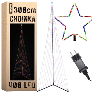 Vánoční stromek 400 LED venkovní 300 cm vícebarevný