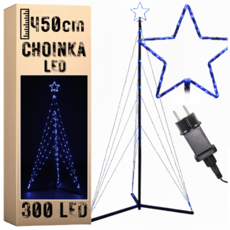 Vánoční stromek 300 LED venkovní 450 cm modrá barva