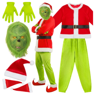 Kostým Grinch pro dospělé převlek maska