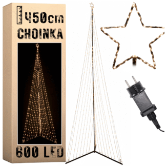 Vánoční stromek 600 LED venkovní 450 cm teplá barva